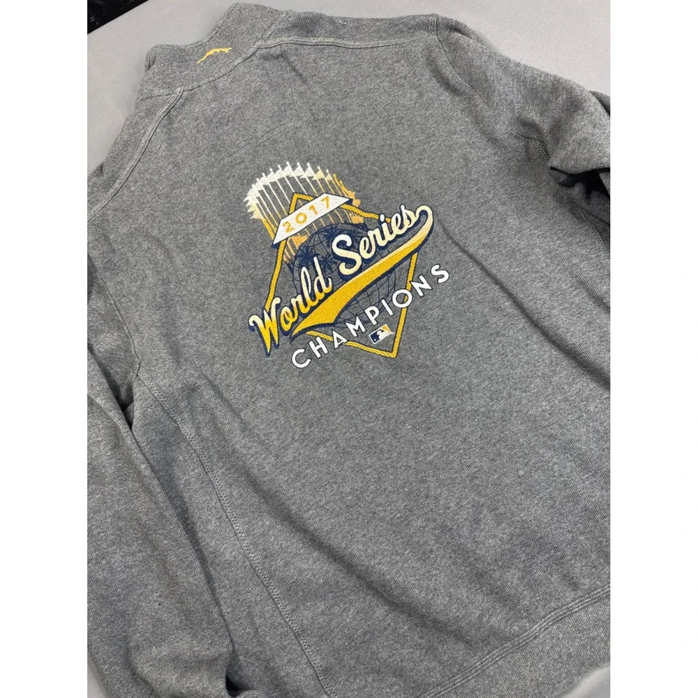 Tommy Bahama Houston Astros 2017 World Series Champions Gray Quarter Zip Mens L